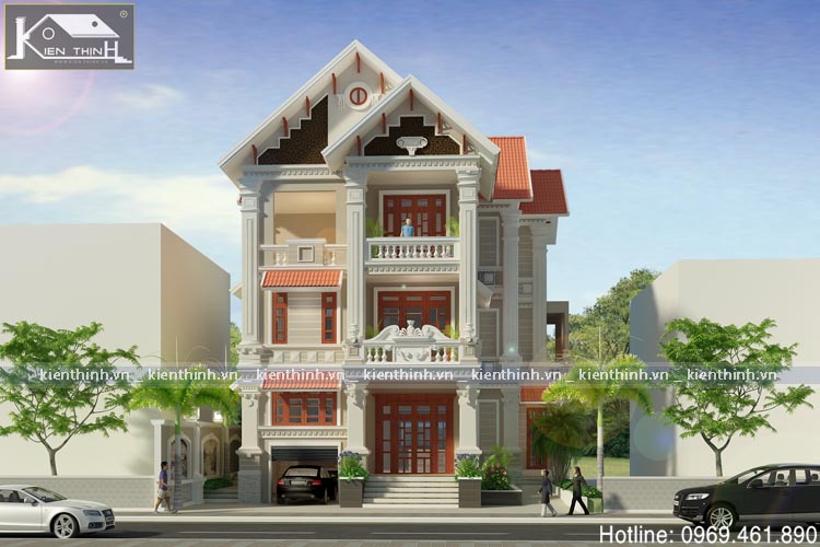 Kết quả hình ảnh cho mẫu biệt thự 3 tầng tân cổ điển